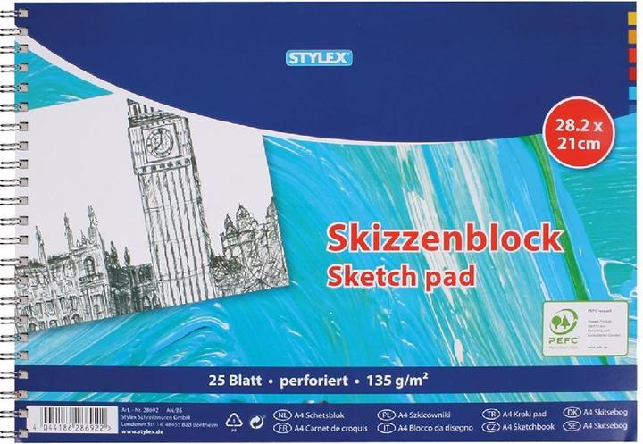 Image du produit Stylex Bloc de croquis A4 25 feuilles/140gr. (A4, Règle spéciale)