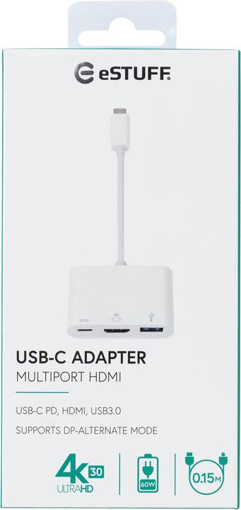 Produktbild eSTUFF USB-C AV Multiport Adapter (USB-C, 3 Ports)