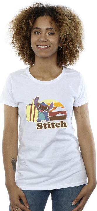 Actual product image Disney Womens/Ladies Lilo And Stitch Bitten Surfboard Cotton T-Shirt (XXL)