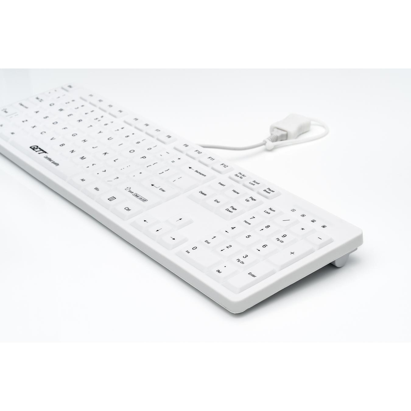 Gett TKG-105 CleanType Easy Protect (DE, Kabelgebunden), Tastatur, Weiss