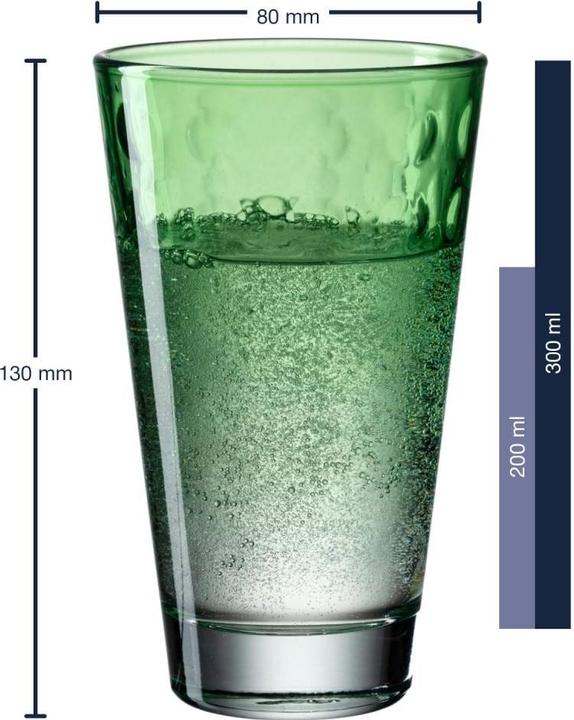 Actual product image Leonardo Drinking glass Optic Pastel 300 ml, 6 pieces, Green (0.30 l, 6 x)