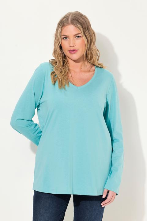 Produktbild Ulla Popken Shirt, Slim, V-Ausschnitt, Langarm (42, 44)