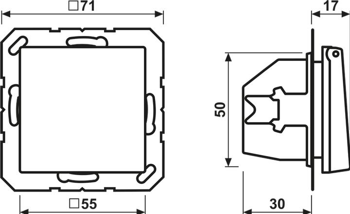 Actual product image JUNG Socket outlet 1f champ A UP w.BS hinged IP20 A1520BFKIKLCH