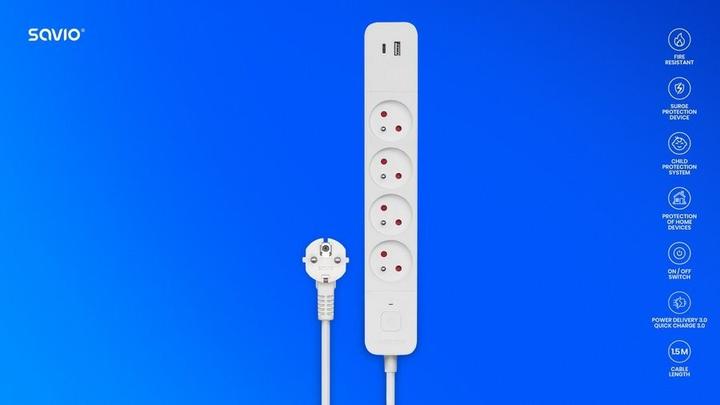 Produktbild Savio LZ-11 (4 x, USB-C, USB-A, 1.50 m)