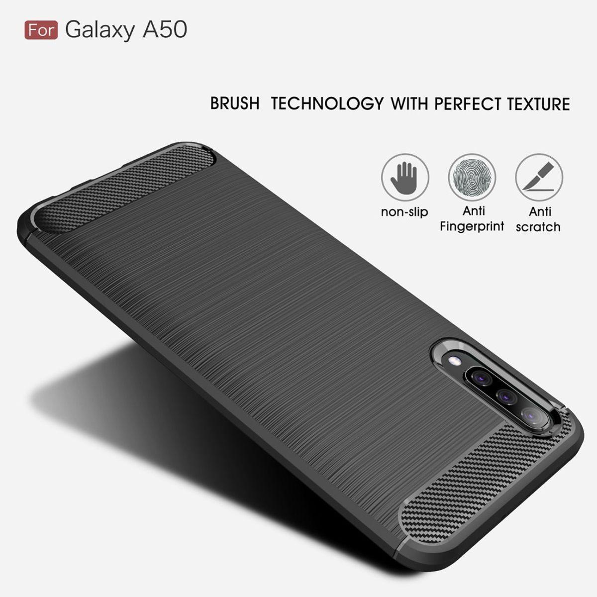 Thumbnail - König Design Hülle Handy Schutz für Samsung Galaxy A30s Case Cover Bumper Carbon Optik Grau (Samsung Galaxy A30s), Smart...