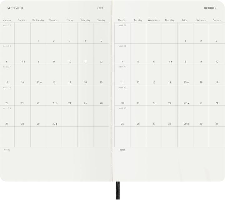 Produktbild Moleskine Tageskalender 26/27 DSB18DC3Y 18M SC schwarz 13x21cm (A5, 1 Tag / 1 Seite)
