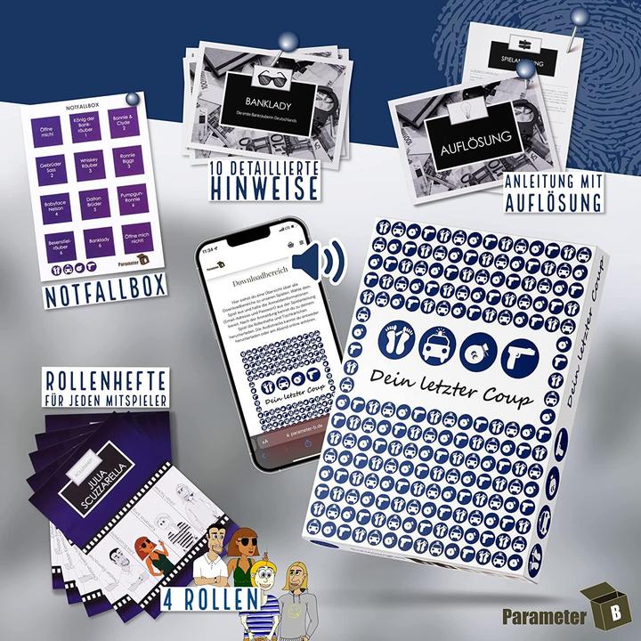 Image du produit Parameter B PARPB002 - Dein letzter Coup - Jeu du dîner mystère, pour 4 joueurs, à partir de 16 ans (édition FR) (Allemand)