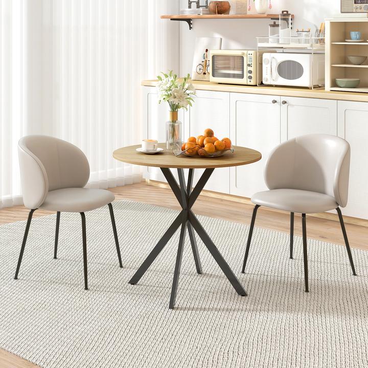 Produktbild Homcom Esstisch Spanplatte, Stahl Eiche (80 x 75 cm)