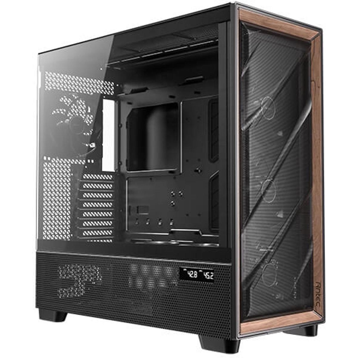 Antec Geh FLUX PRO Midi Tower schwarz retail (mATX, ATX, ITX), Case PC, Nero, Marrone