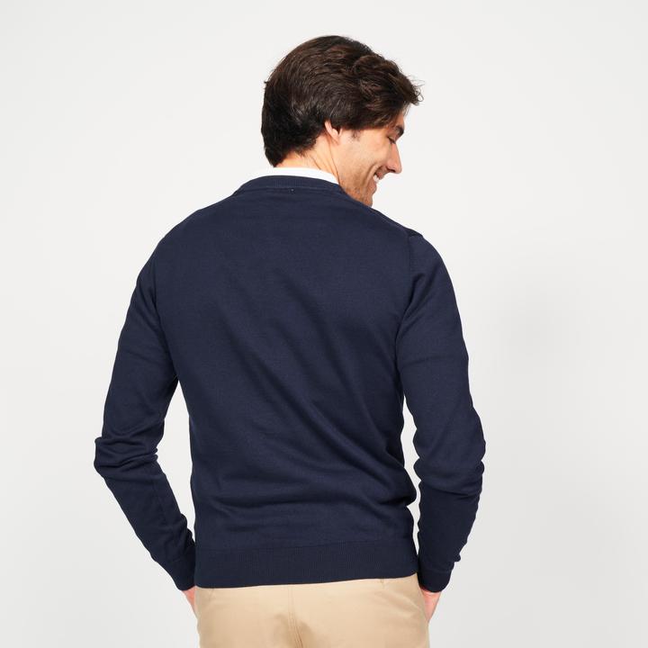 Image du produit Inesis Pulls de golf en coton col V pour hommes - CW100 bleu marine