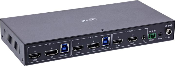 Actual product image InLine ® KVM Switch, 2-fach, HDMI & DP, Dual Monitor, 4K60Hz, USB Hub, schwarz