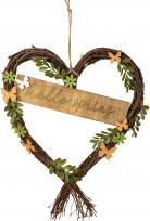 Produktbild IKO Herz aus Weide mit Blumendeko & Schmetterling "Hel