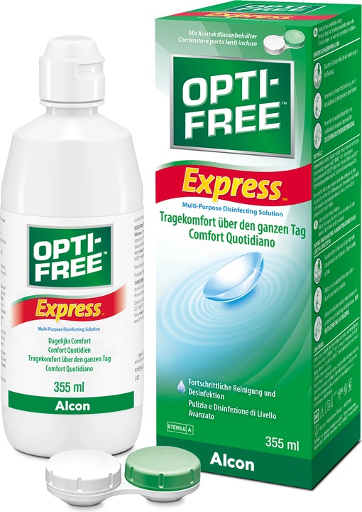 Immagine prodotto Opti Free Express, soluzione per lenti a contatto, 355 ml (Tutto in Uno soluzione, 355 ml)