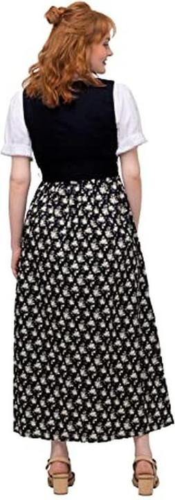 Produktbild Ulla Popken Dirndl, Blüten, Bindeband, Carree-Ausschnitt, ärmellos (44)