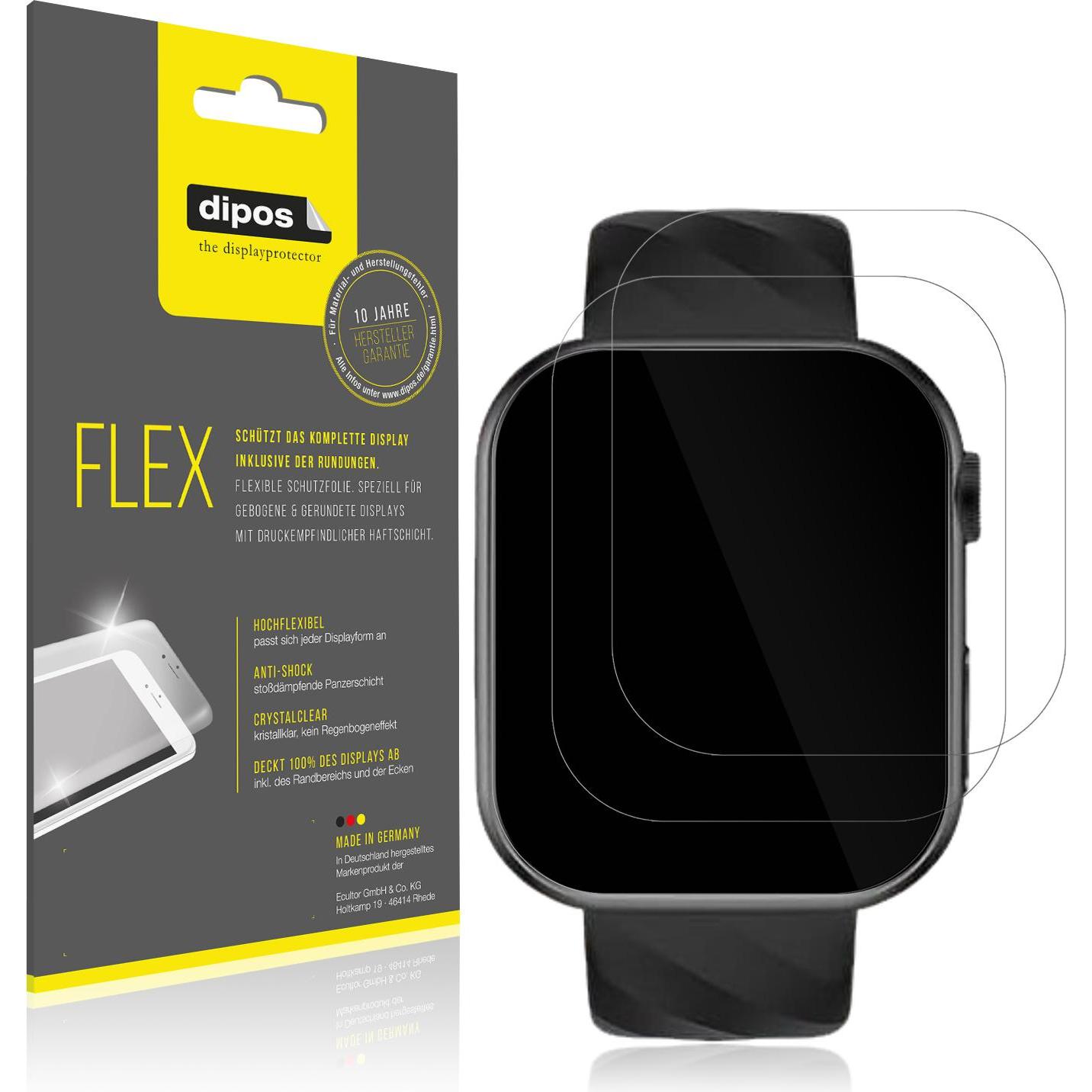 Dipos 3D Full Cover Schutzfolie, Smartwatch Schutzfolie, Transparent