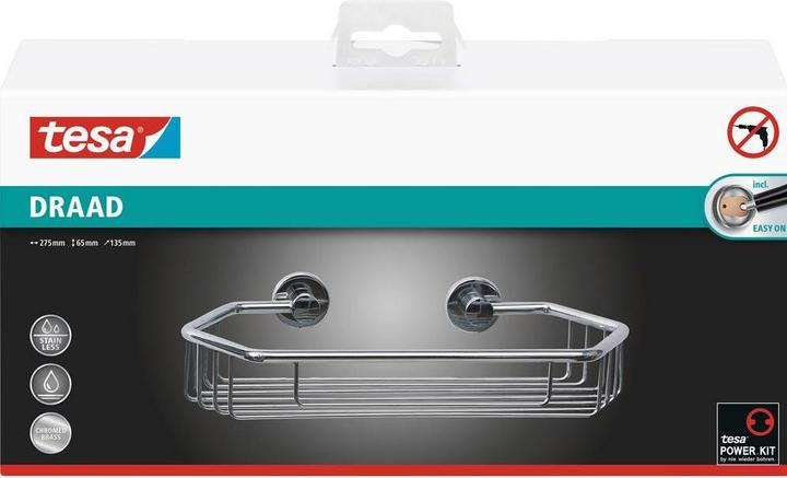 Image du produit tesa DRAAD Panier de douche avec solution adhésive sans perçage (6.50 x 27.50 x 13.50 cm)