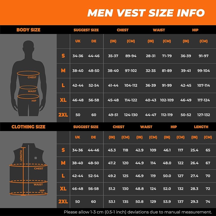 Image du produit Ororo Gilet chauffant pour hommes (M)