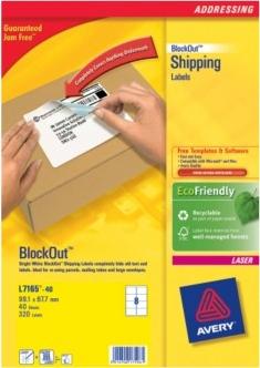 Actual product image Avery Versand labels