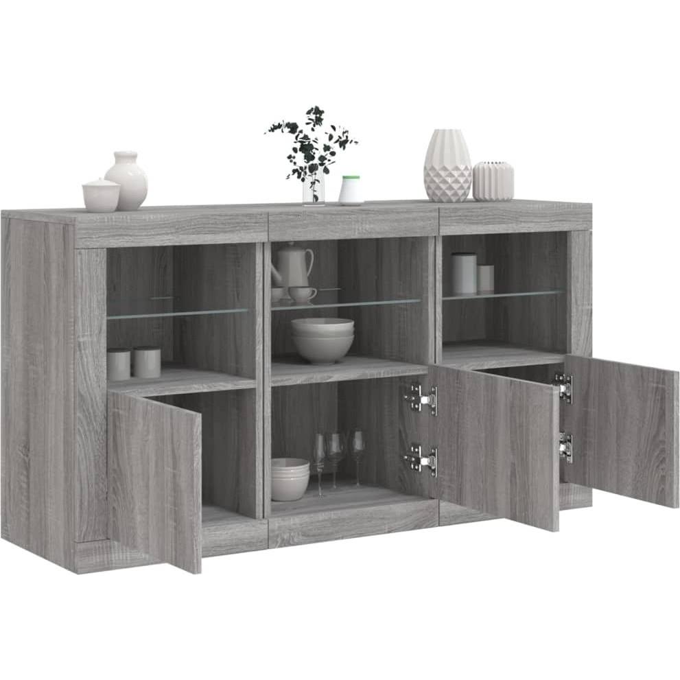 Thumbnail - VidaXL, Kommode + Sideboard, Sideboard mit LED-Leuchten (123 x 37 x 67 cm)