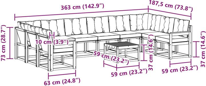 Produktbild vidaXL Outdoor-Sofa