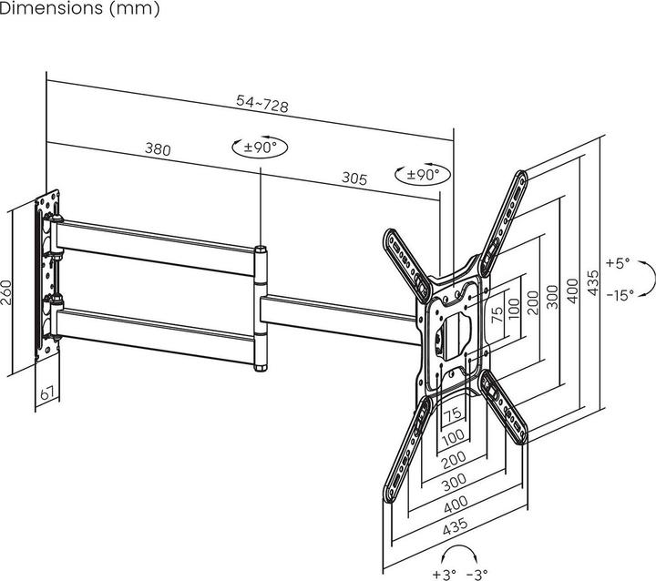 Produktbild Aisens WT65TSLE-383 (Wand, 35 kg, 23" - 65")
