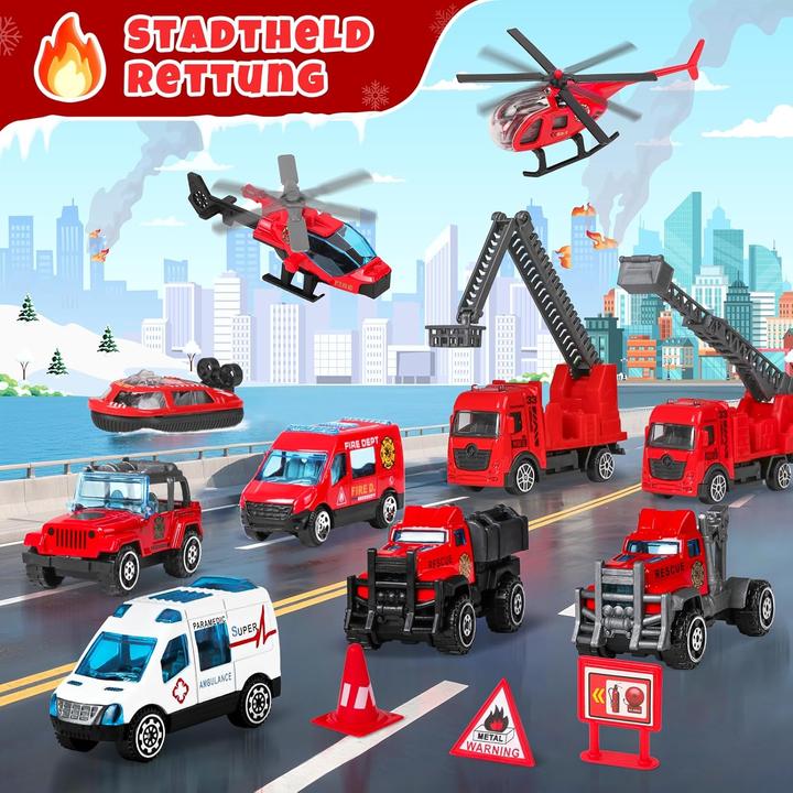 Actual product image Edonkvi Adventskalender mit Feuerwehrautos