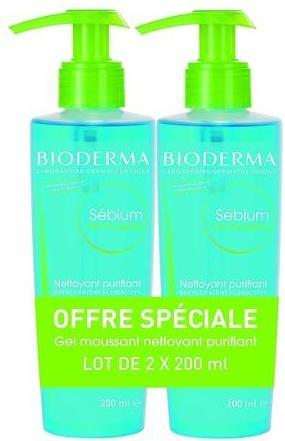 Produktbild Bioderma Sébium Purifying Cleansing Foaming Gel Unscented 200ml - Pack of 2 (Reinigungsgel, 200 ml)
