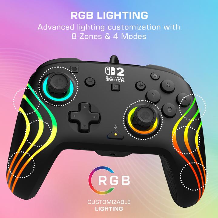 Image du produit Turtle Beach Pro Controller Afterglow Wave Wired Black (Switch, Switch 2, Switch OLED)