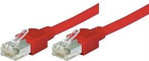 Produktbild Tecline Patchkabel S/UTP, Cat 5e, rot, 0,3 m PVC, hochflexibel, mit Dätwyler-Kabel und Hirosesteckern TM11 (S/UTP, CAT5e, 0.30 m)
