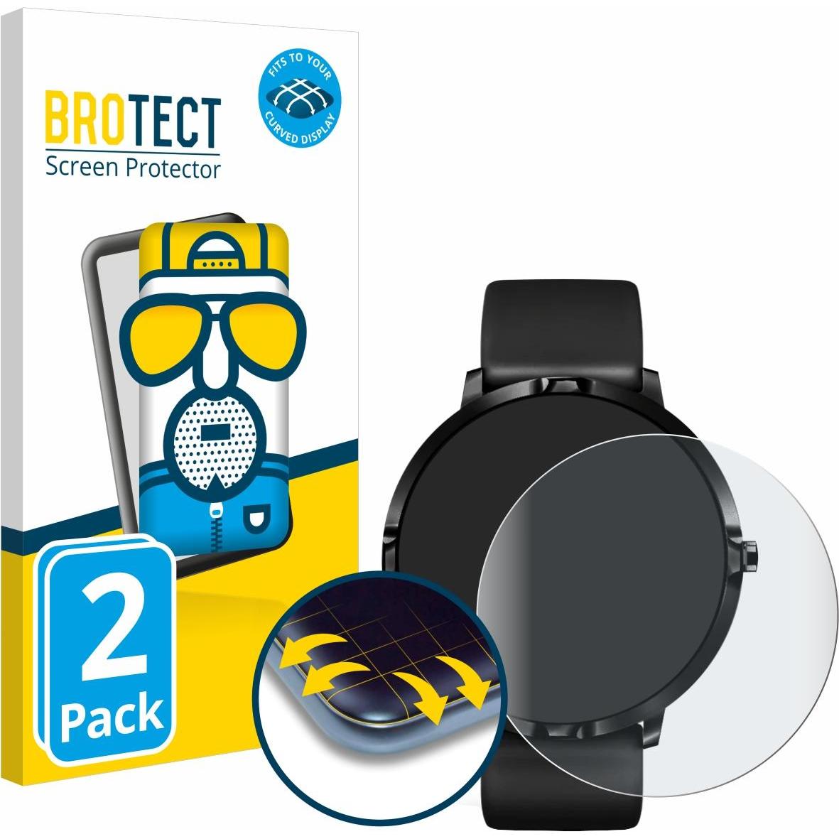 BROTECT Fullscreen Schutzfolie Displayschutz Folie Matt Entspiegelungsfolie, Smartwatch Schutzfolie, Grau