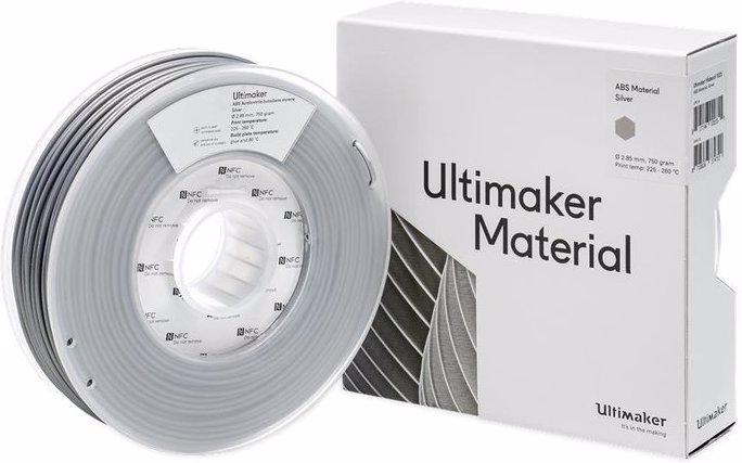 Actual product image Ultimaker Abs (ABS, 2.85 mm, 750 g, Silver)