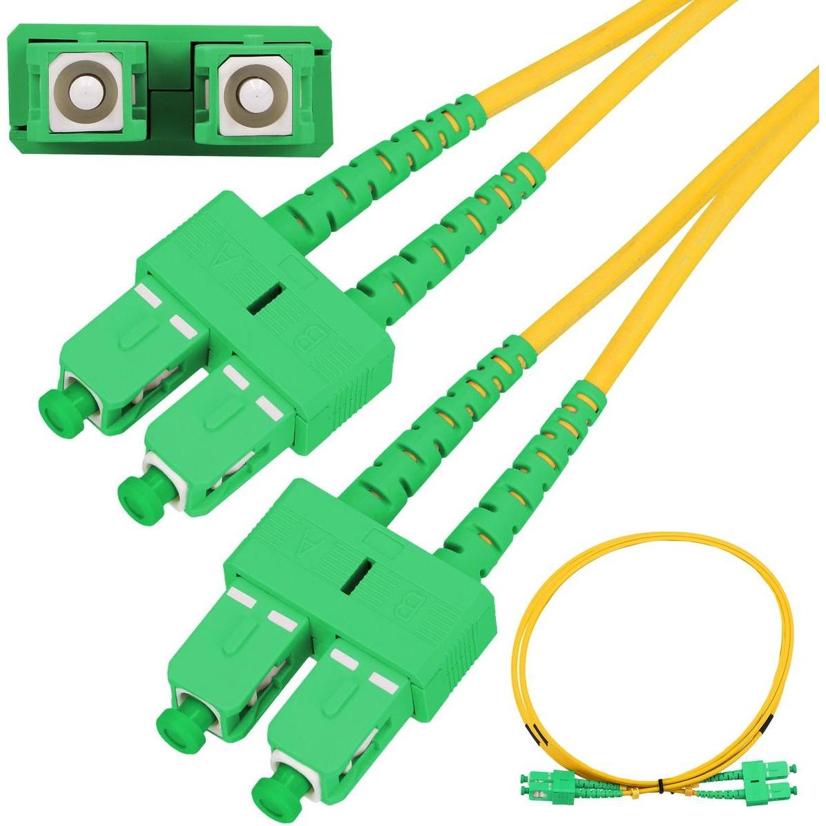 Extralink SC/APC-SC/APC Patchcord Jednomodowy, Duplex, G652D, 3mm, 20m (S/FTP, 20 m), Netzwerkkabel