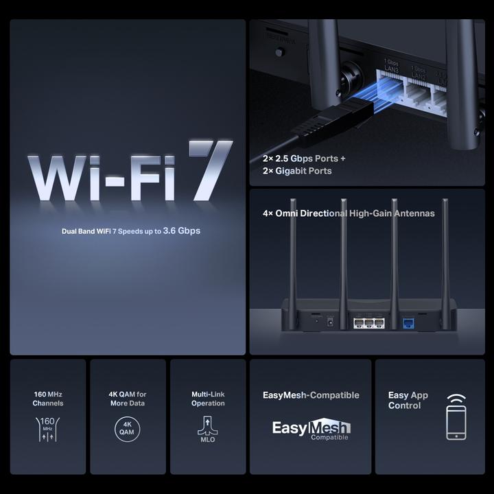 Productafbeelding Mercusys BE3600 Dual-Band Wi-Fi 7 Router