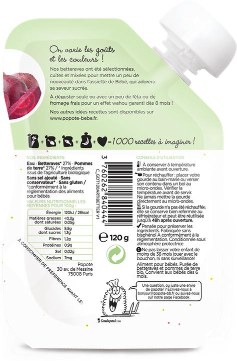 Actual product image Popote Quetschie Rande BIO (120 g)