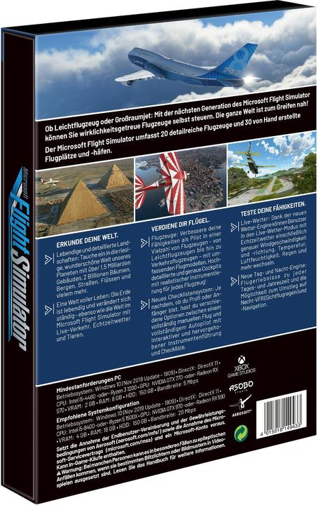 Actual product image Microsoft Flight Simulator Standard Edition (PC, DE)