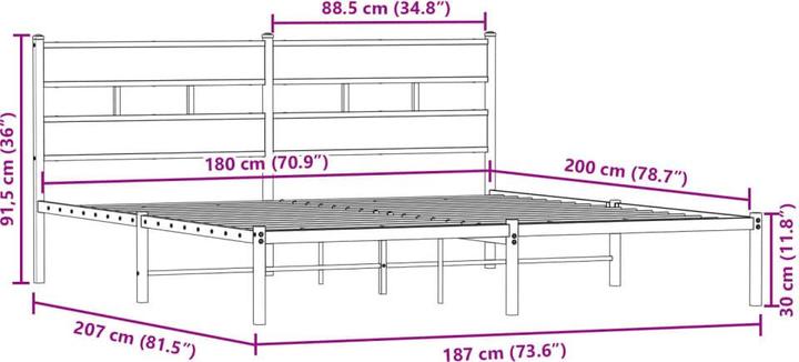 Image du produit vidaXL Bettgestell (180 x 200 cm)