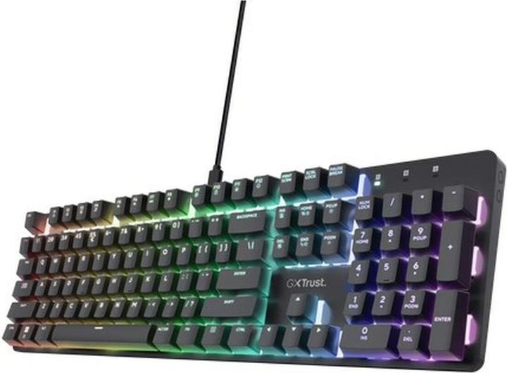 Produktbild Trust GXT 871 Zora Tastatur Gaming USB QWERTY US Englisch Schwarz (US, Kabelgebunden)