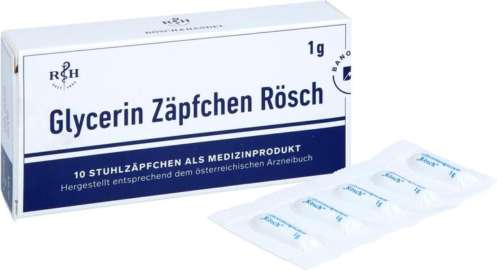 Produktbild Rösch & Handel Glycerinzäpfchen 1 g 10 Stk (10 Stück, 10 ml)