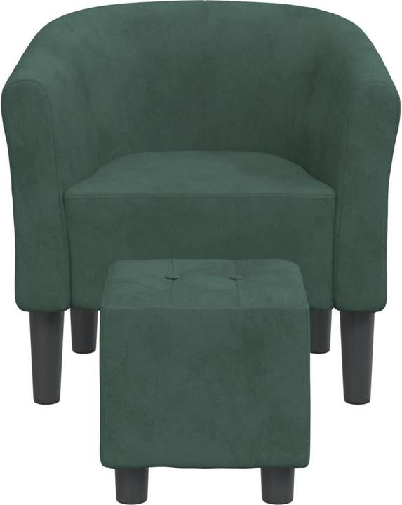 Actual product image VidaXL Clubsessel mit Fusshocker Dunkelgrün Samt,Farbe