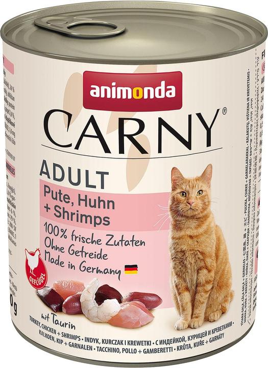 Immagine prodotto animonda CARNY Adult Turkey, Chicken + Shrimps, 800g (Adulto, 1 pz., 800 g)