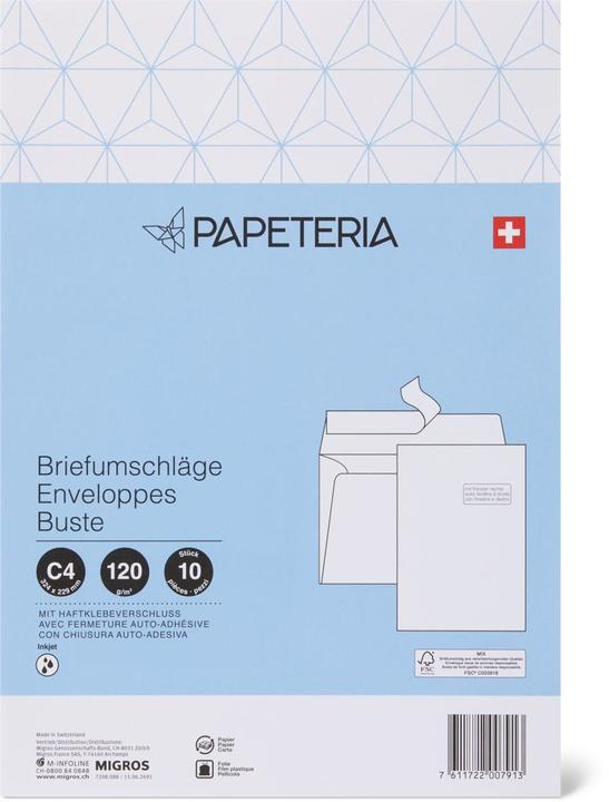 Actual product image Papeteria C4 envelopes with window right (C4, 10 x)