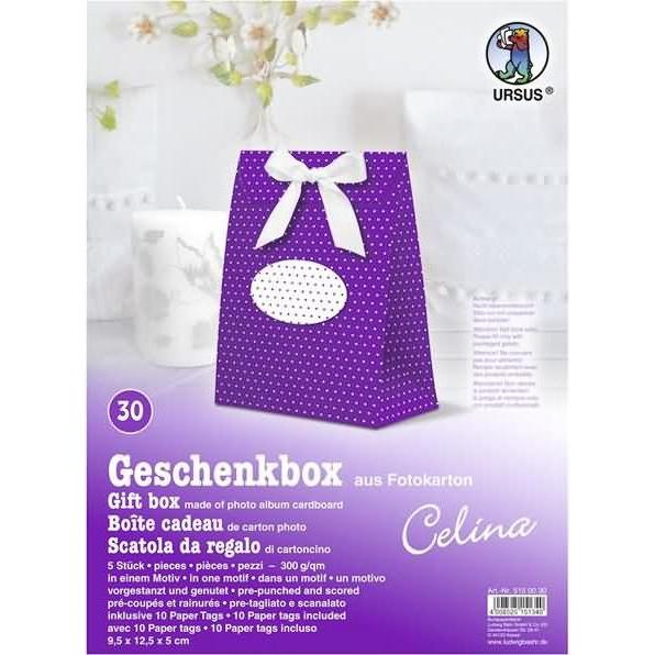 Ursus, Geschenkverpackung, Geschenkbox Celina 9,5x12,5x5cm VE=5 Stück Motiv: 30 (Geschenkbox, 5 x)