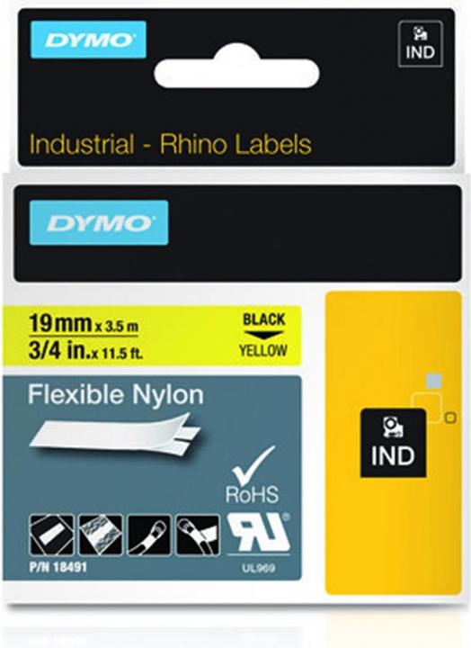 Produktbild Dymo Schriftband (18491) Black Yellow (S0718090) (1.90 cm, Mehrfarbig)