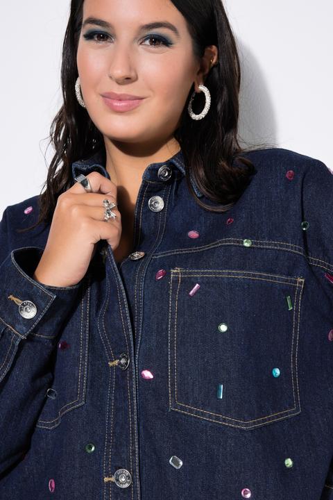 Produktbild Studio Untold Jeanshemd, Oversize Shape, Glitzersteine (54, 56)