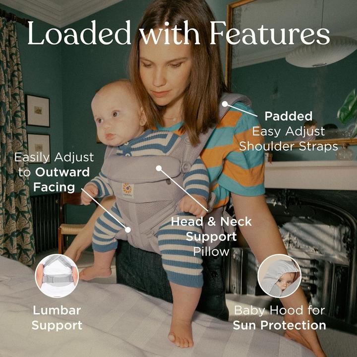 Actual product image Ergobaby Omni Classic Mesh Baby Carrier, light green