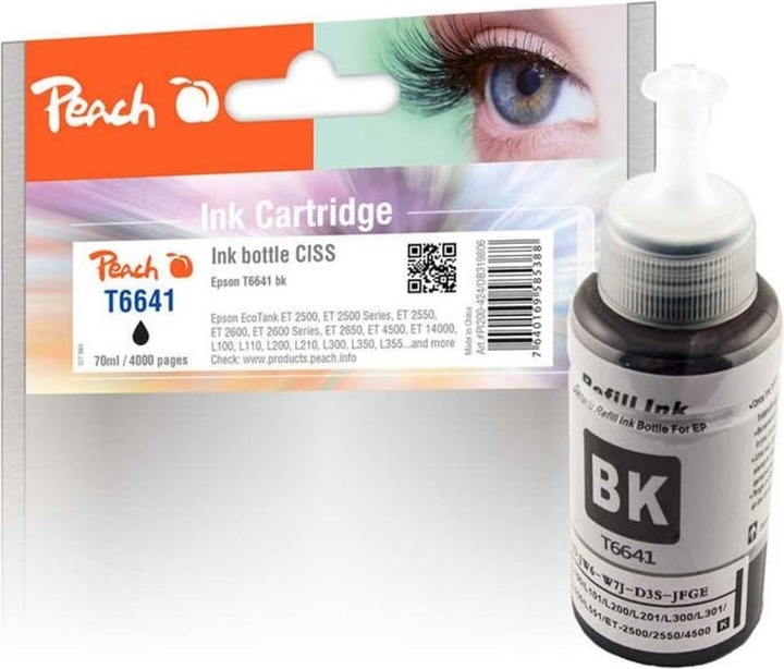 Produktbild Peach Tinte Epson T6641 Black (BK)