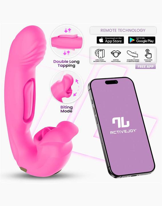 Produktbild IntoYou und Doppelzungenklopf-Vibrator mit App – Pink