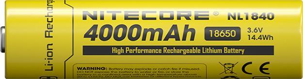 Actual product image Nitecore NL1840 (1 pcs., 18650, 4000 mAh)