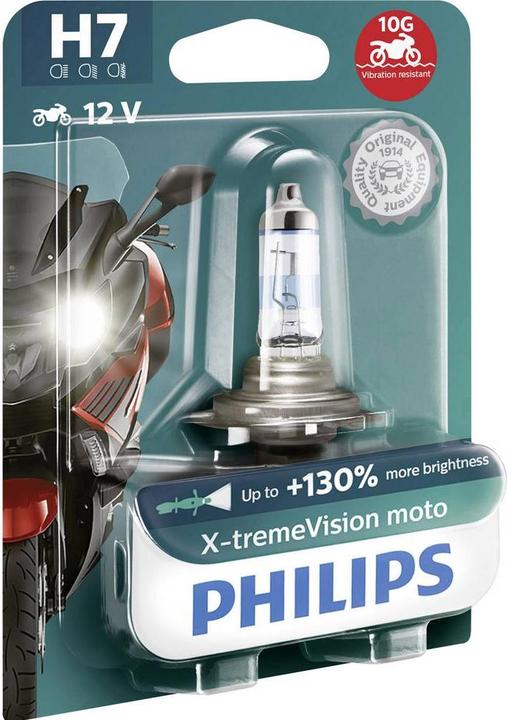Actual product image Philips Motorcycle headlight lamp XTremeVision Moto (H7)