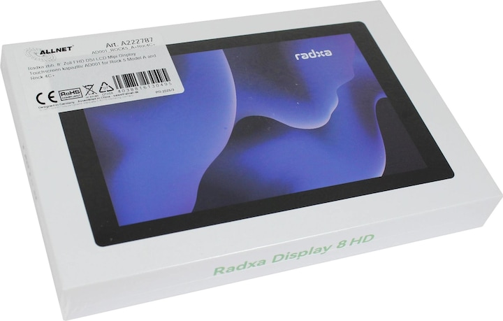 Produktbild Allnet Radxa zbh. 8" Zoll FHD DSI LCD Mipi Display Touchscreen kapazitiv AD001 for Rock 5 Model A and Rock